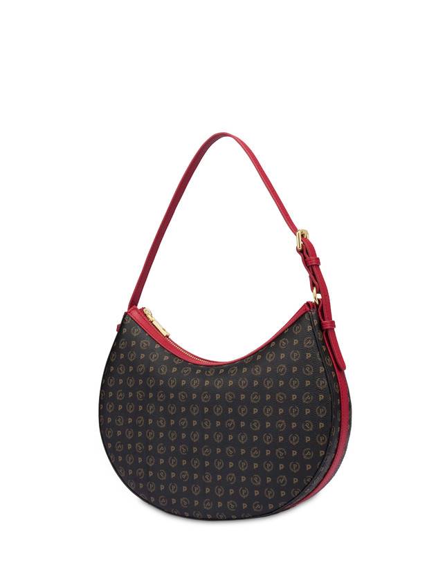Pollini Hobo Bag In Pvc Heritage Logo Classic Nero/lacca Flash Sale