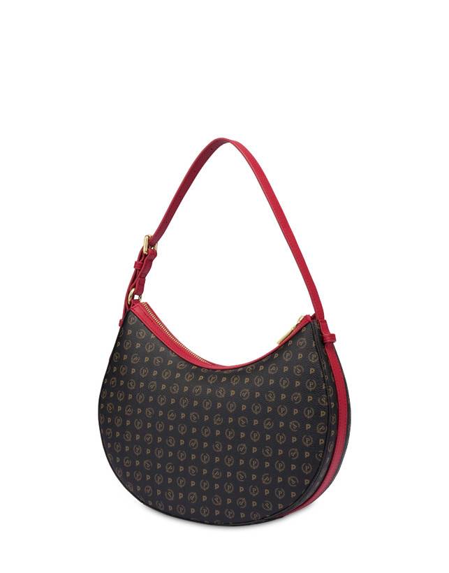 Pollini Hobo Bag In Pvc Heritage Logo Classic Nero/lacca Flash Sale