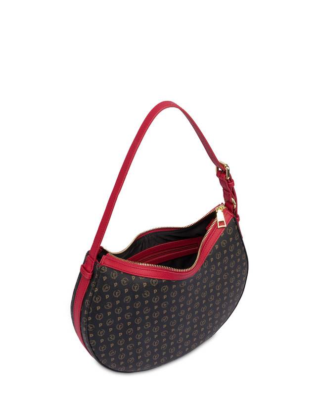 Pollini Hobo Bag In Pvc Heritage Logo Classic Nero/lacca Flash Sale