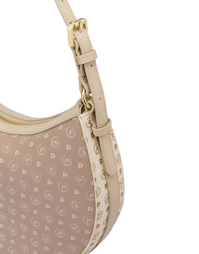 Pollini Hobo Bag In Pvc Heritage Soft Touch Avorio/beige/ghiaccio Fornitura limitata