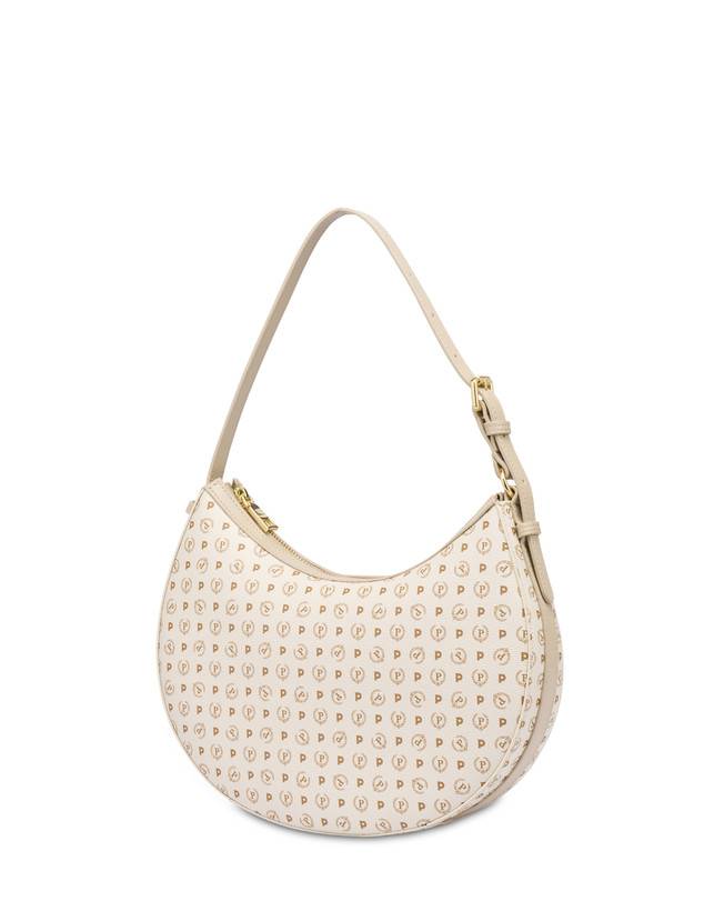 Pollini Hobo Bag In Pvc Heritage Logo Classic Avorio/ghiaccio Shopping online
