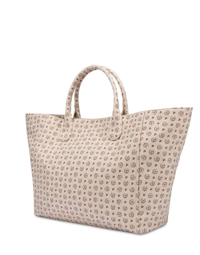 Pollini Tote Bag Heritage Jacquard Big Avorio/marrone Cyber Monday