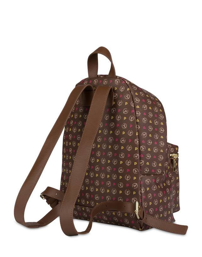 Pollini Zaino Heritage Logo Classic Multicolor/marrone Smaltimento dello stoccaggio