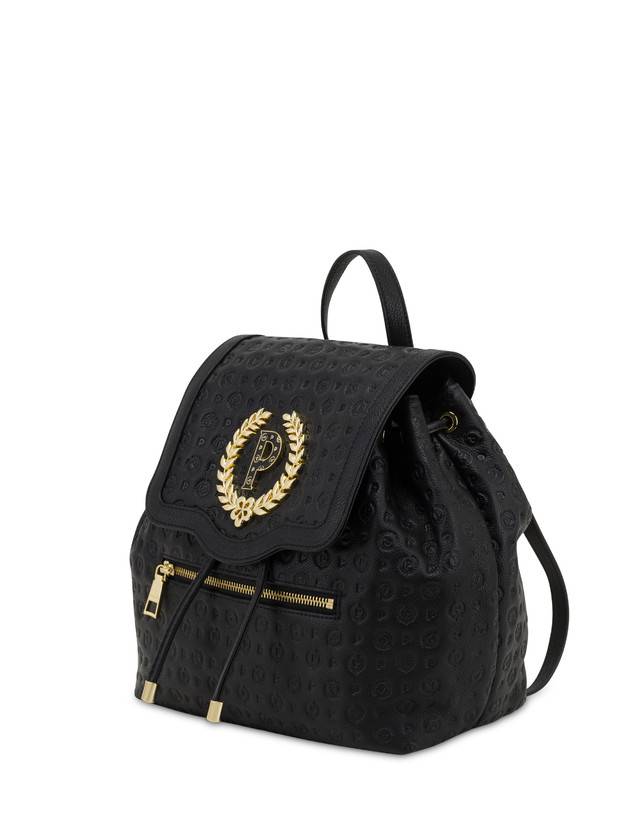 Pollini Zaino Heritage Logo Embossed Nero Bestseller