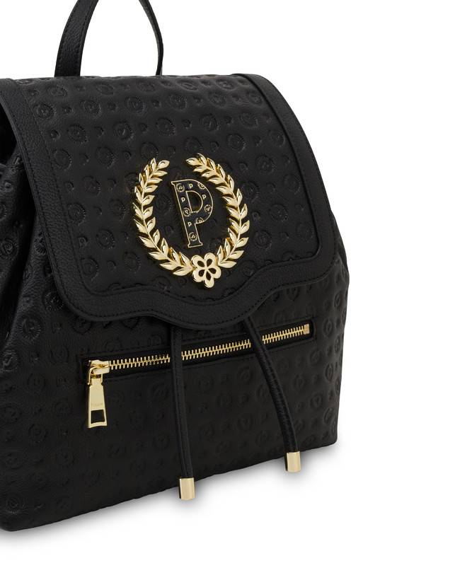 Pollini Zaino Heritage Logo Embossed Nero Bestseller