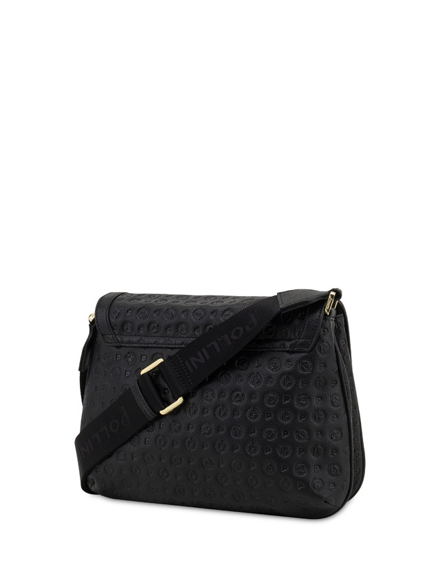 Pollini Borsa A Tracolla Heritage Logo Embossed Nero Liquidazione