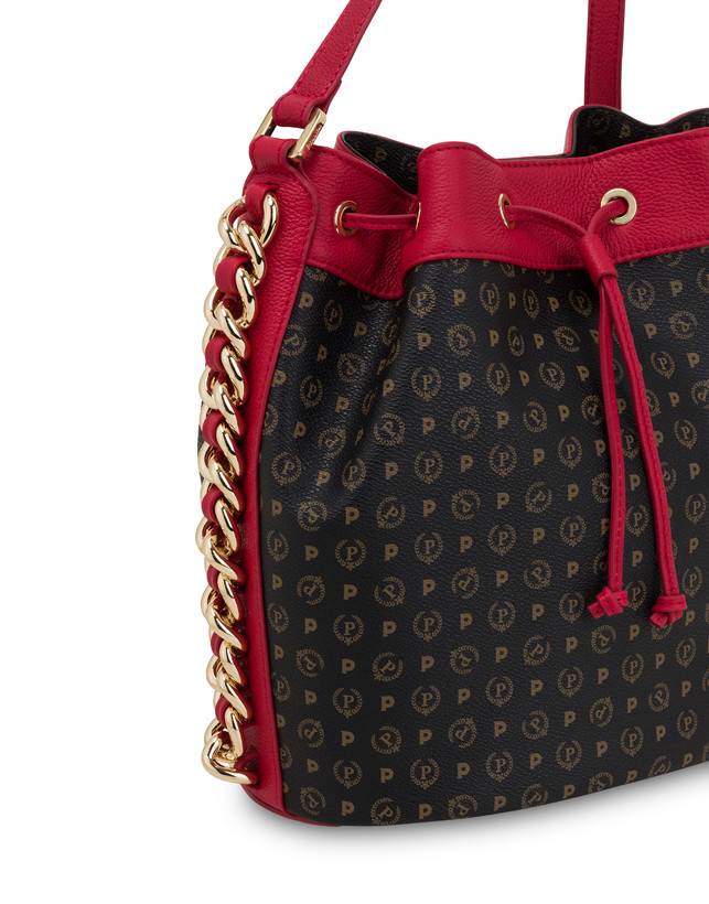 Pollini Borsa A Secchiello Heritage Logo Classic Nero/lacca Ritorno libero