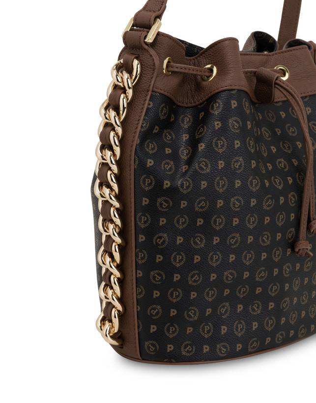 Pollini Borsa A Secchiello Heritage Logo Classic Nero/marrone Rilascio limitato