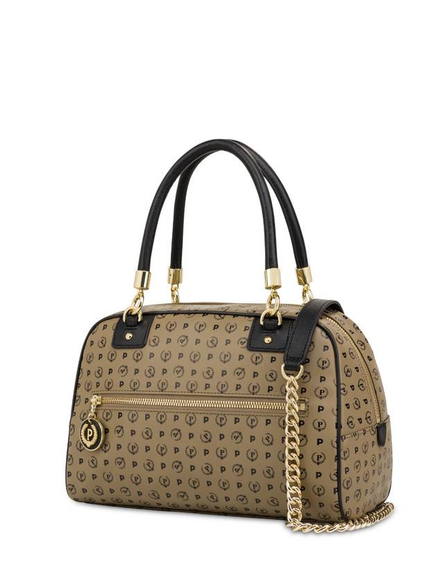 Pollini Borsa Doppio Manico Heritage Soft Touch Taupe/nero Fino al 50% di sconto