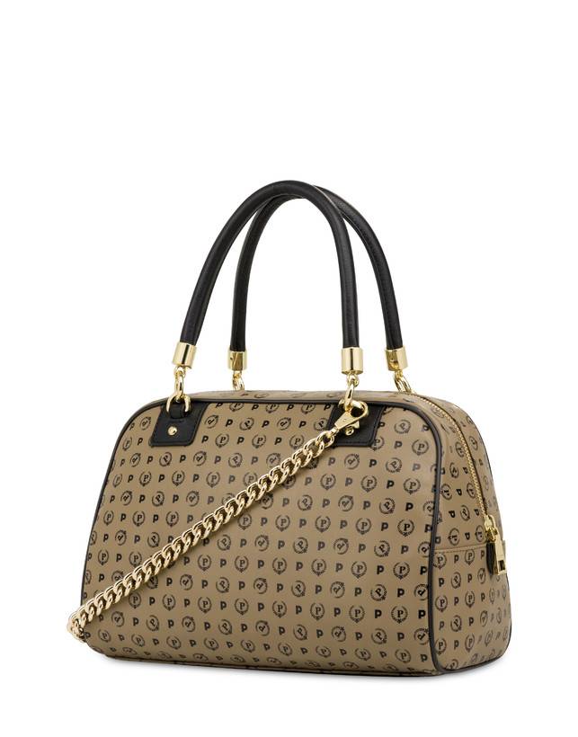 Pollini Borsa Doppio Manico Heritage Soft Touch Taupe/nero Fino al 50% di sconto