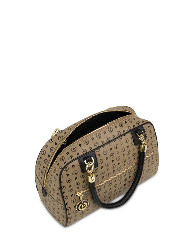 Pollini Borsa Doppio Manico Heritage Soft Touch Taupe/nero Fino al 50% di sconto