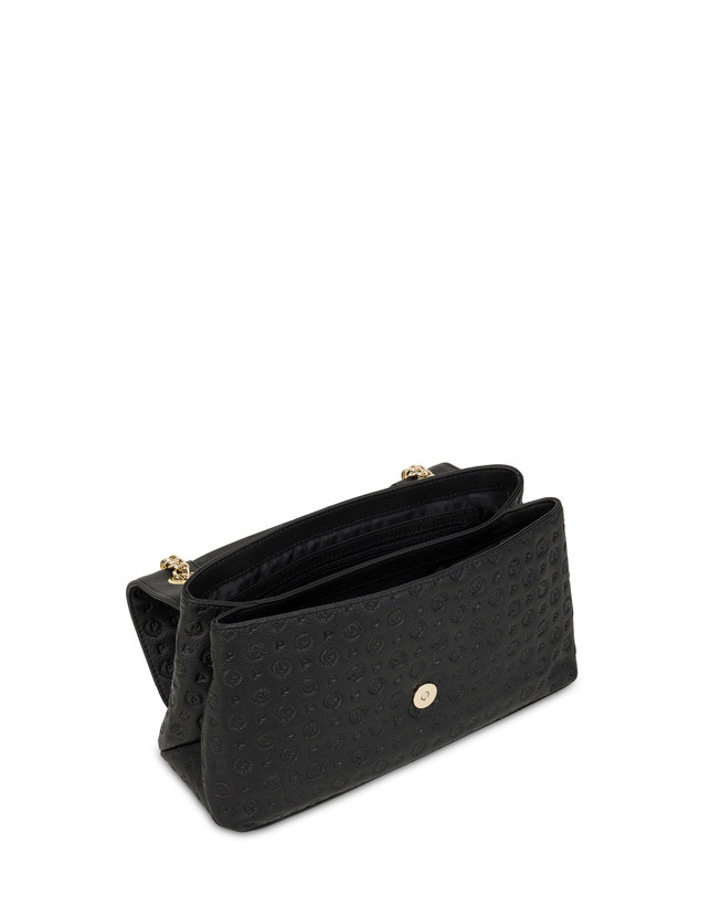 Pollini Borsa A Spalla In Vitello Heritage Logo Embossed Nero Offerta speciale della fabbrica