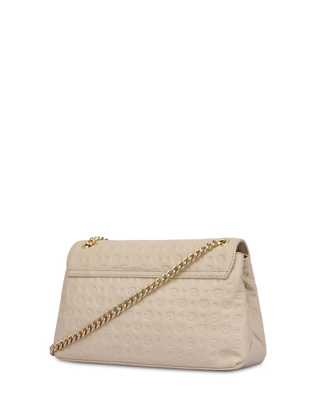 Pollini Borsa A Spalla Heritage Logo Embossed Avorio Solo un giorno rimasto