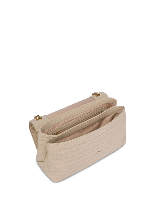 Pollini Borsa A Spalla Heritage Logo Embossed Avorio Solo un giorno rimasto