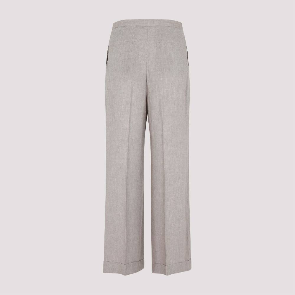TOTEME  Pantaloni Larghi Marrone Chiaro TOTEME - Viscosa & Cashmere Vendita Calda