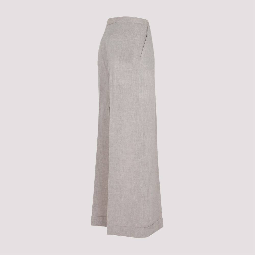 TOTEME  Pantaloni Larghi Marrone Chiaro TOTEME - Viscosa & Cashmere Vendita Calda