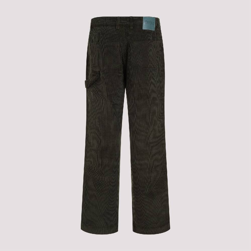 DRÔLE DE MONSIEUR  Pantaloni di Cotone Verde a Costine da Uomo di DRÔLE DE MONSIEUR Vendita Economica