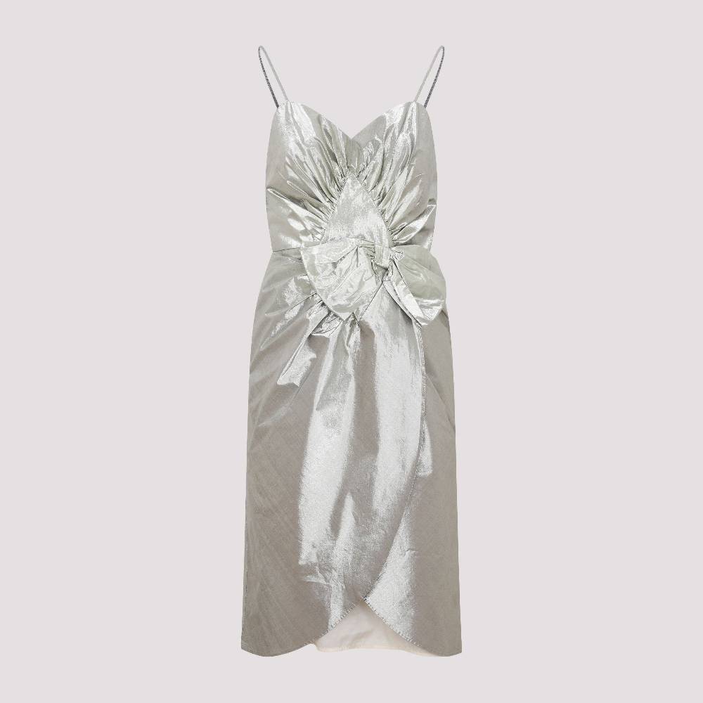 MAISON MARGIELA  Abito Midi Maison Margiela in Cotone Metallizzato Argento Vendita calda