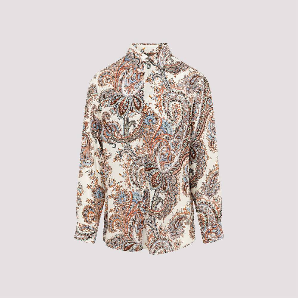 ETRO  Camicia Uomo ETRO Seta Bianca con Paisley Soddisfazione Garantita