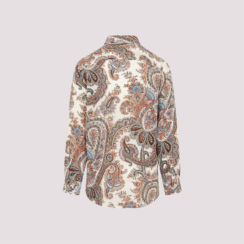 ETRO  Camicia Uomo ETRO Seta Bianca con Paisley Soddisfazione Garantita