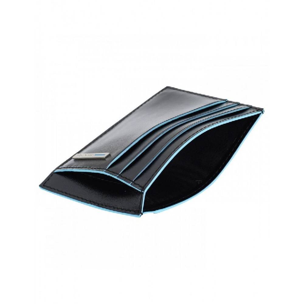 PIQUADRO  Porta Carte di Credito in Pelle Blu RFID Piquadro Hotsell