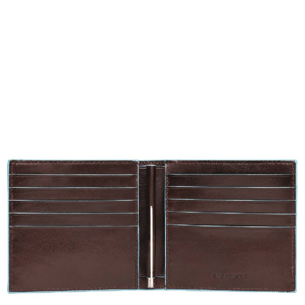 PIQUADRO  Portafoglio in Pelle Marrone Scuro PIQUADRO - 10 Scomparti per Carte Vendita Calda
