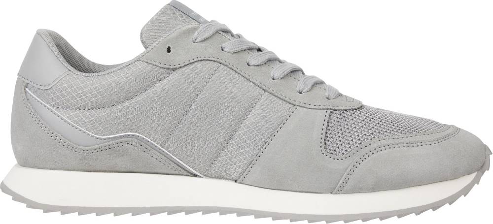 TOMMY JEANS  Sneakers Grigie Uomo in Pelle e Tessuto Tommy Jeans I Più Venduti