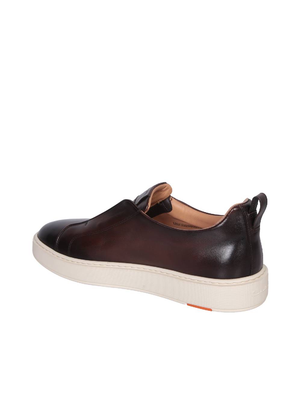 SANTONI  Sneakers in Pelle Marrone Uomo SANTONI Soddisfazione Garantita