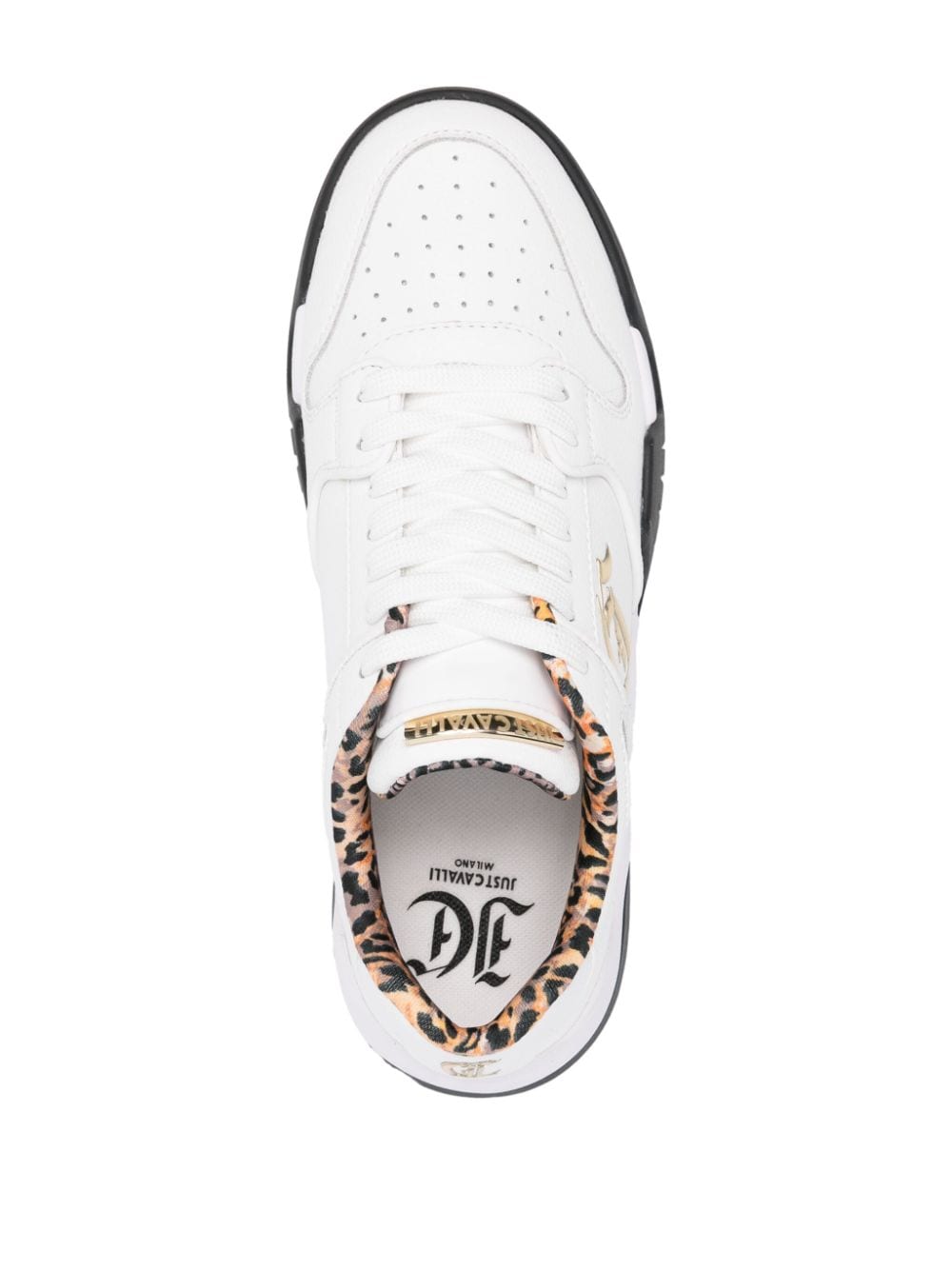 JUST CAVALLI  Sneakers Bianche Donna Just Cavalli - Pelle e Tessuto alla Moda Affare Del Giorno