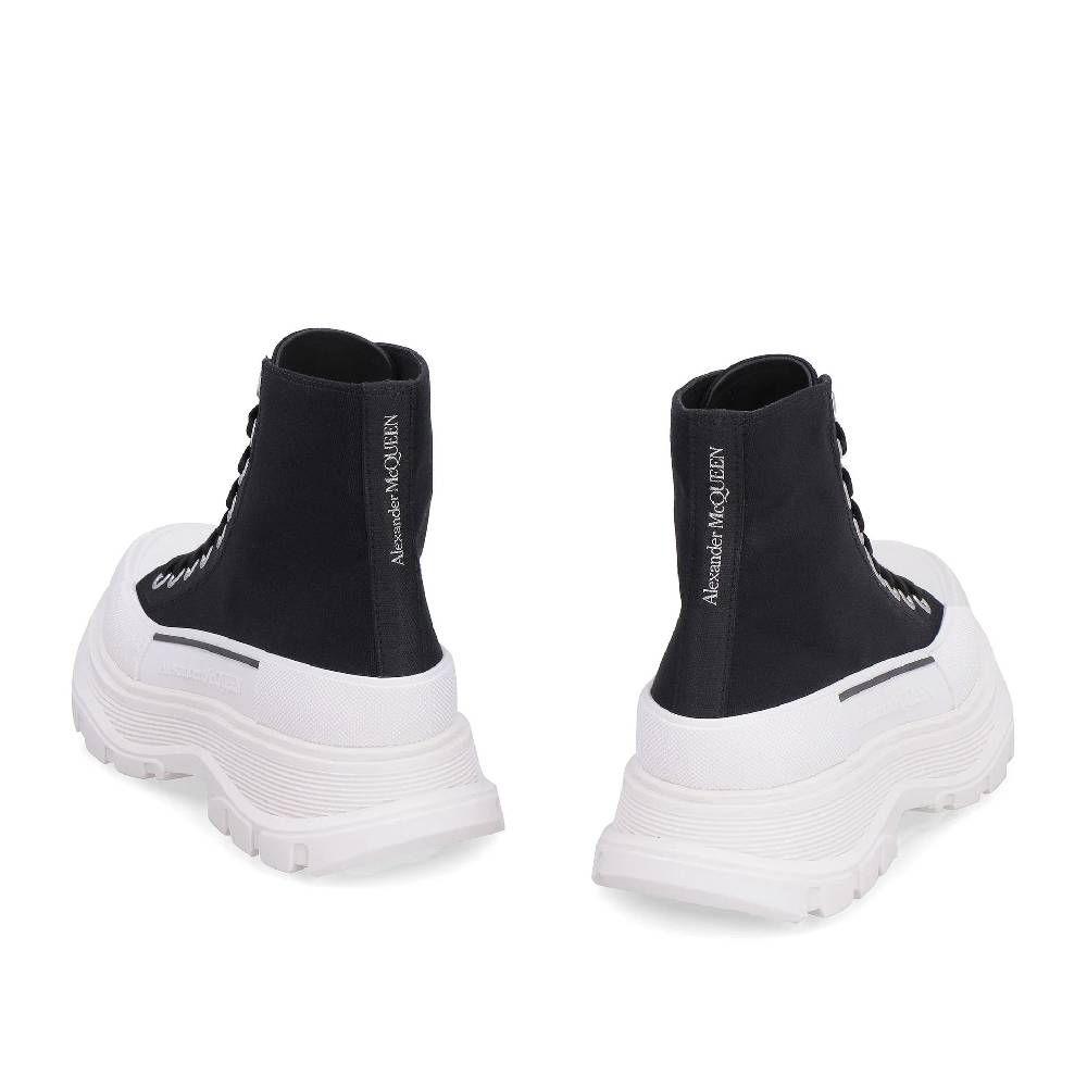 ALEXANDER MCQUEEN  Sneakers Alte in Tela Nere Alexander McQueen Treadslick Presa