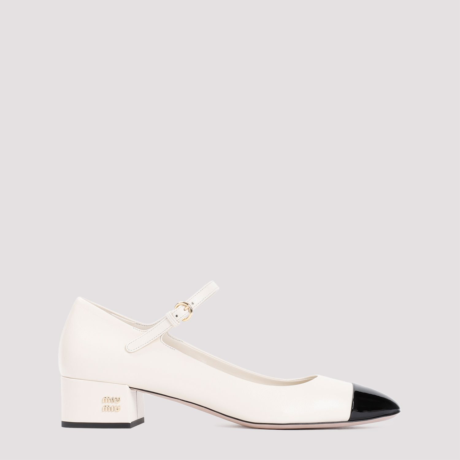 MIU MIU  Decollete in Pelle Color Nude MIU MIU con Tacco Logo Metallico Hotsell