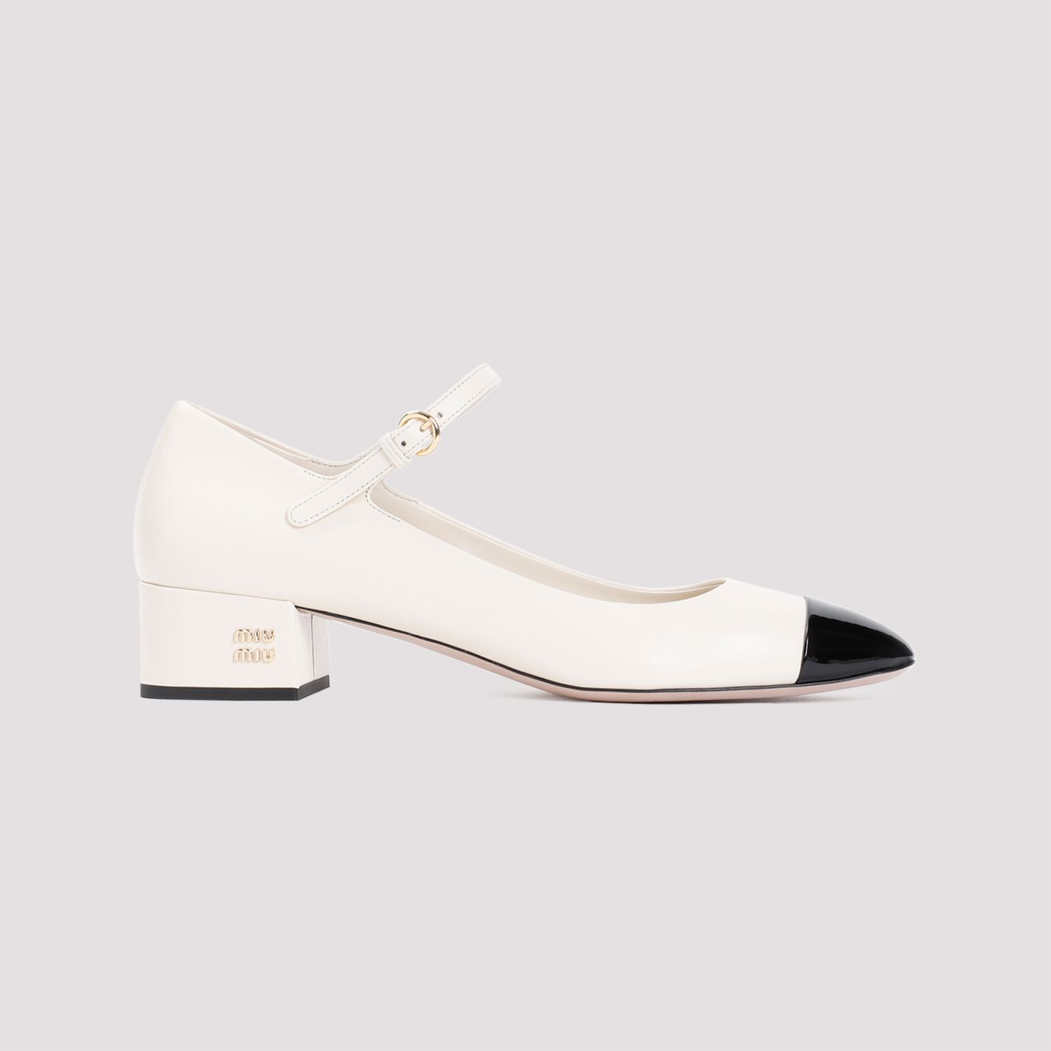 MIU MIU  Decollete in Pelle Color Nude MIU MIU con Tacco Logo Metallico Hotsell