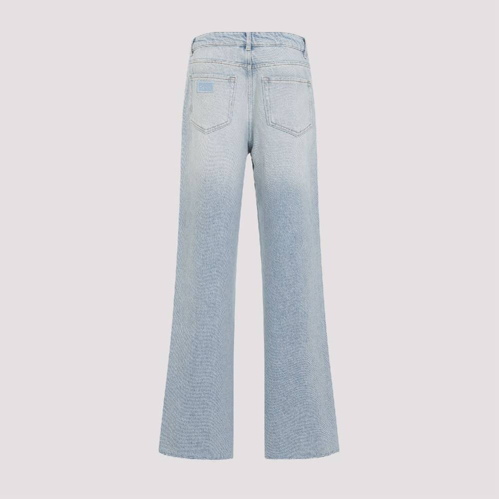 GANNI  Jeans GANNI in Cotone Biologico a Vita Alta - Azzurro Chiaro I Più Venduti