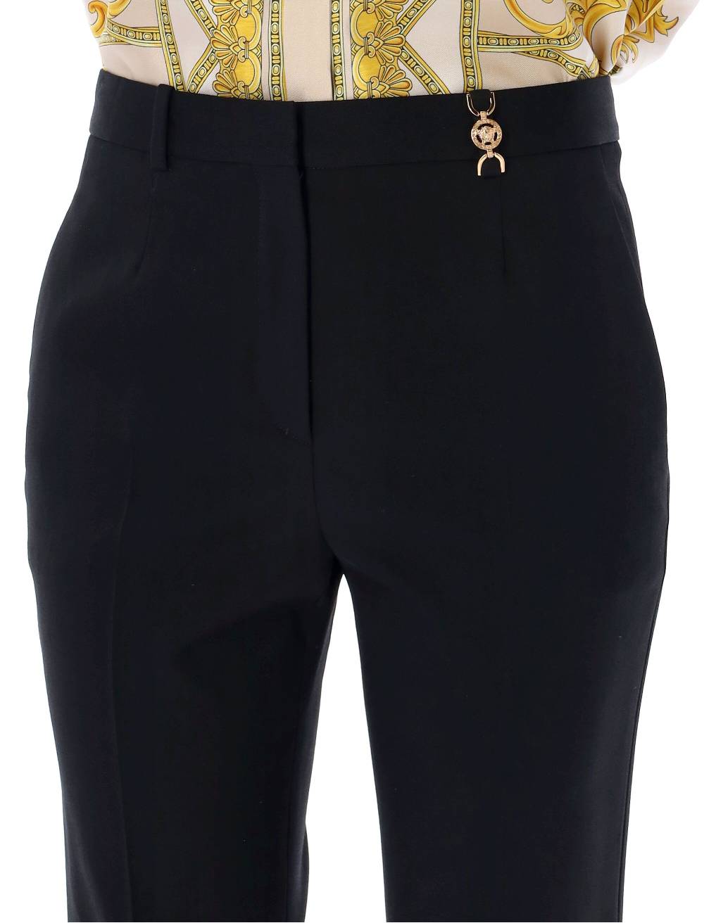 VERSACE  Pantaloni Svasati in Lana a Vita Alta Versace Nuova