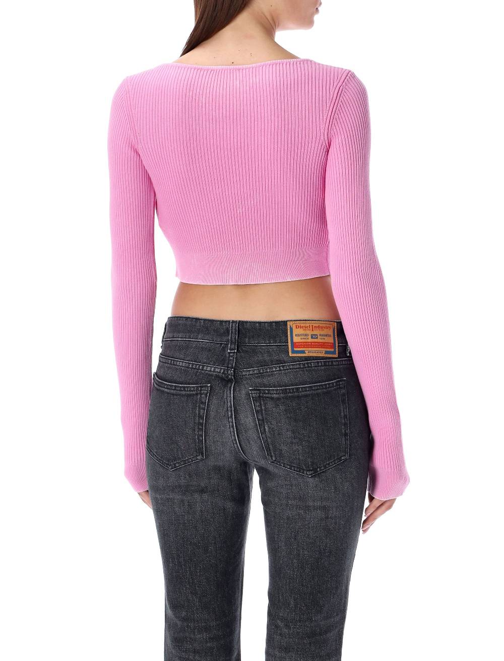 DIESEL KIDS  Cardigan Corto in Maglia Rosa M-Latina Diesel - Maglieria Donna Moda