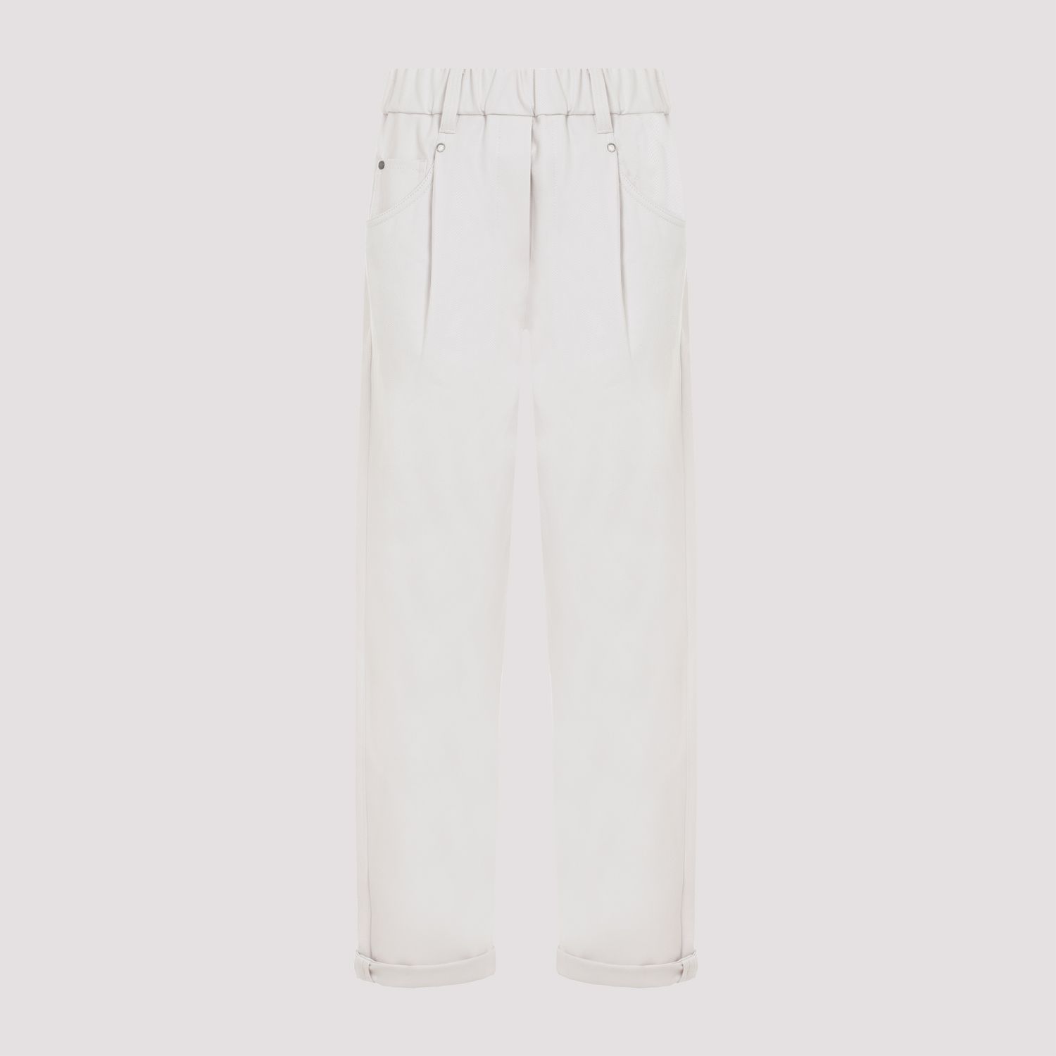 BRUNELLO CUCINELLI  Pantaloni in Cotone Elasticizzato Brunello Cucinelli - Color Carne 2025