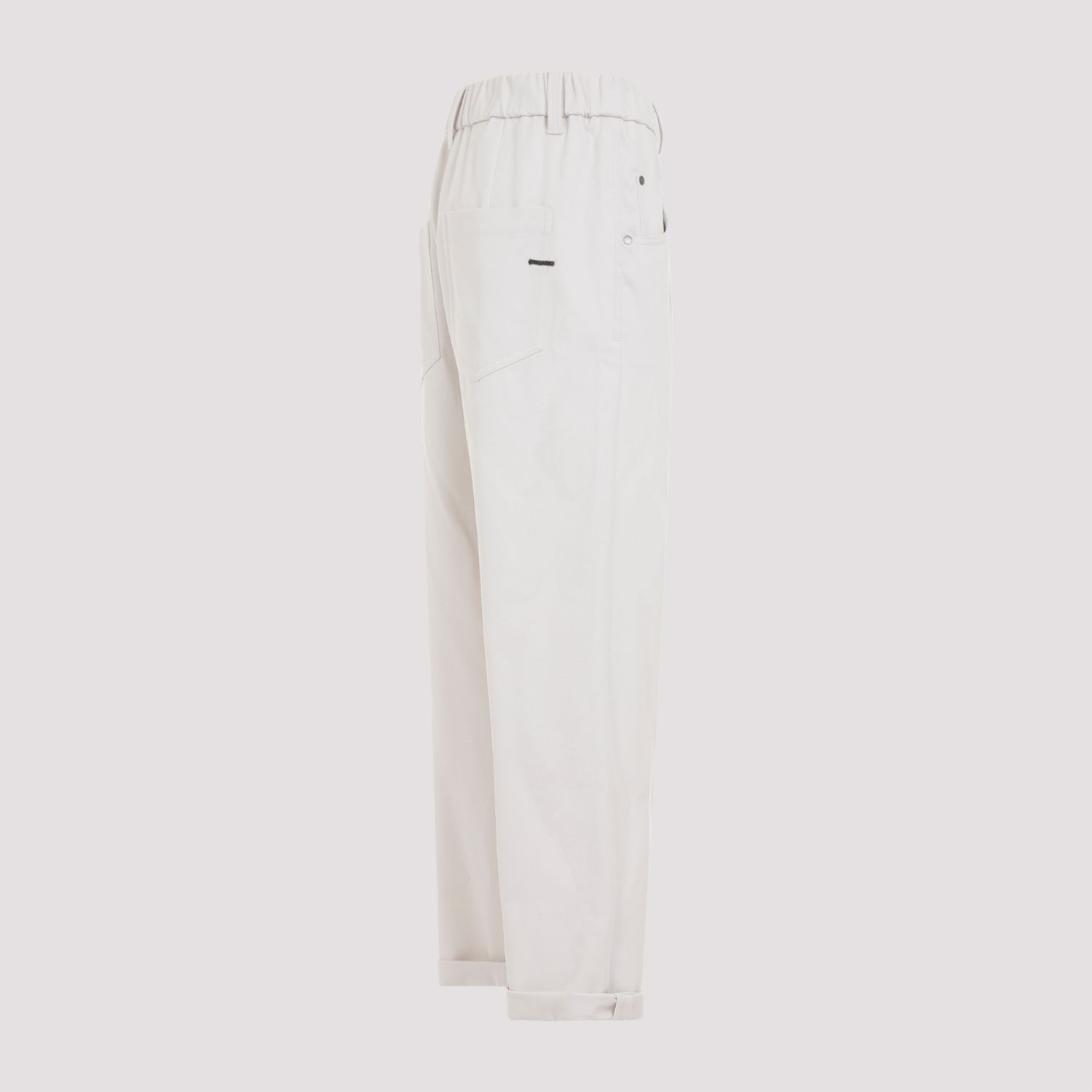 BRUNELLO CUCINELLI  Pantaloni in Cotone Elasticizzato Brunello Cucinelli - Color Carne 2025
