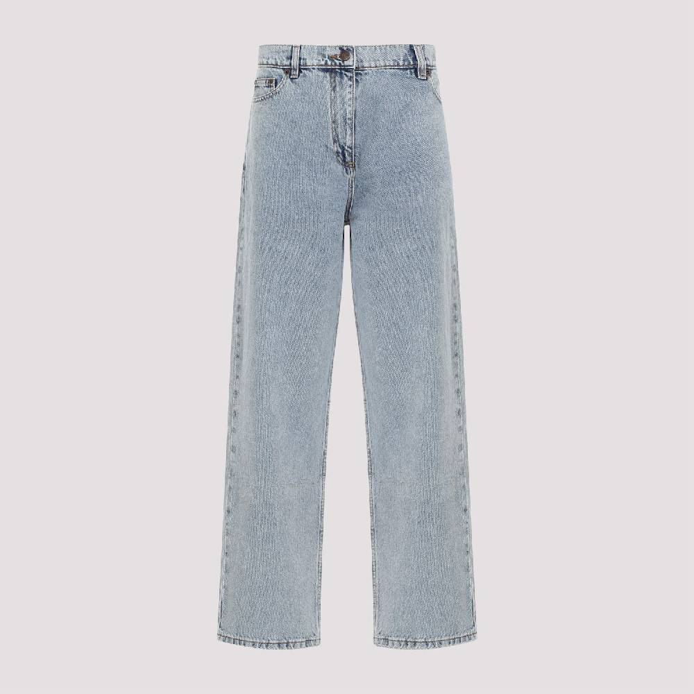 MAGDA BUTRYM  Jeans Larghi in Cotone Blu Magda Butrym a Vita Alta Italy