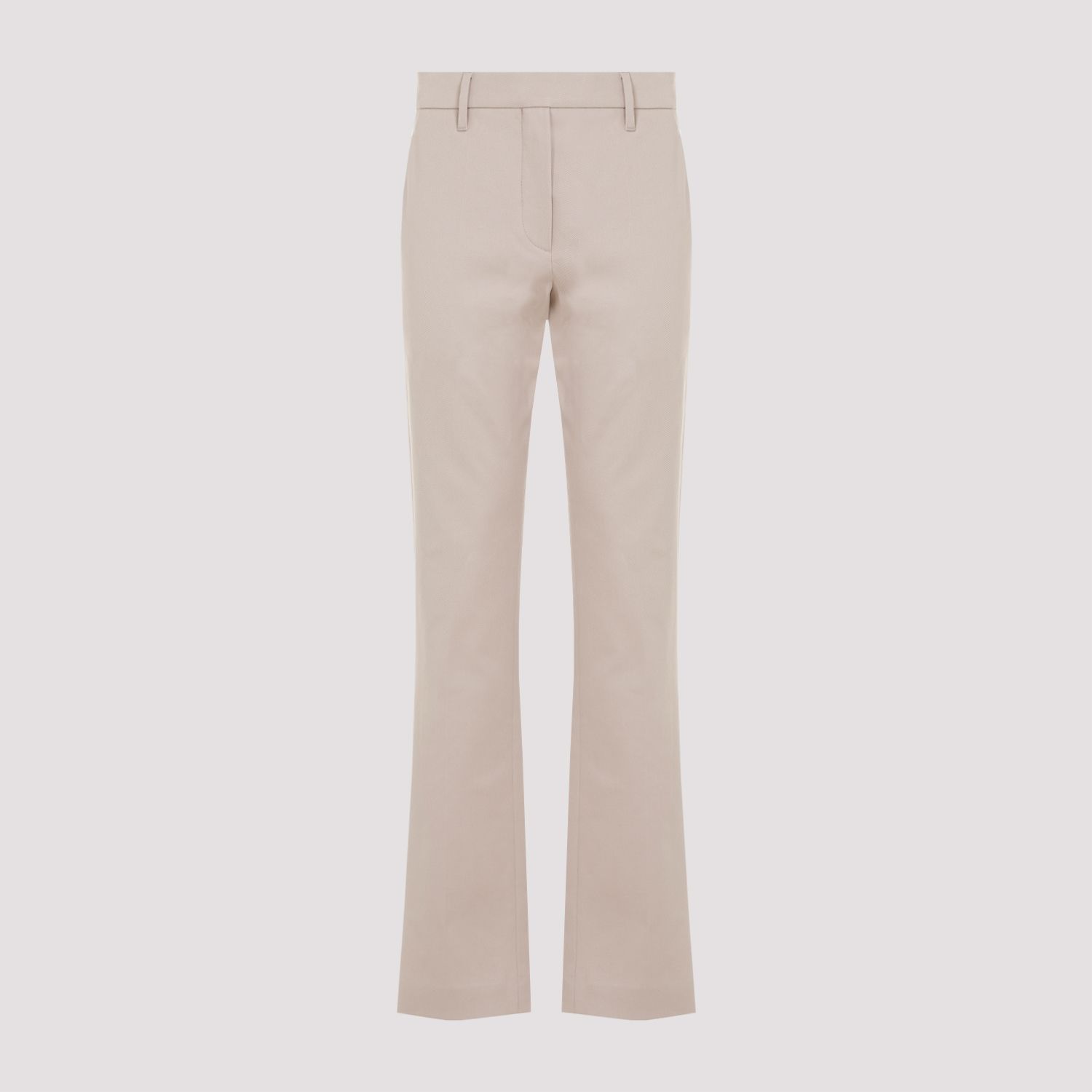 BRUNELLO CUCINELLI  Pantaloni in Cotone Sabbia con Dettaglio Monili Brunello Cucinelli Saldi Di Fabbrica