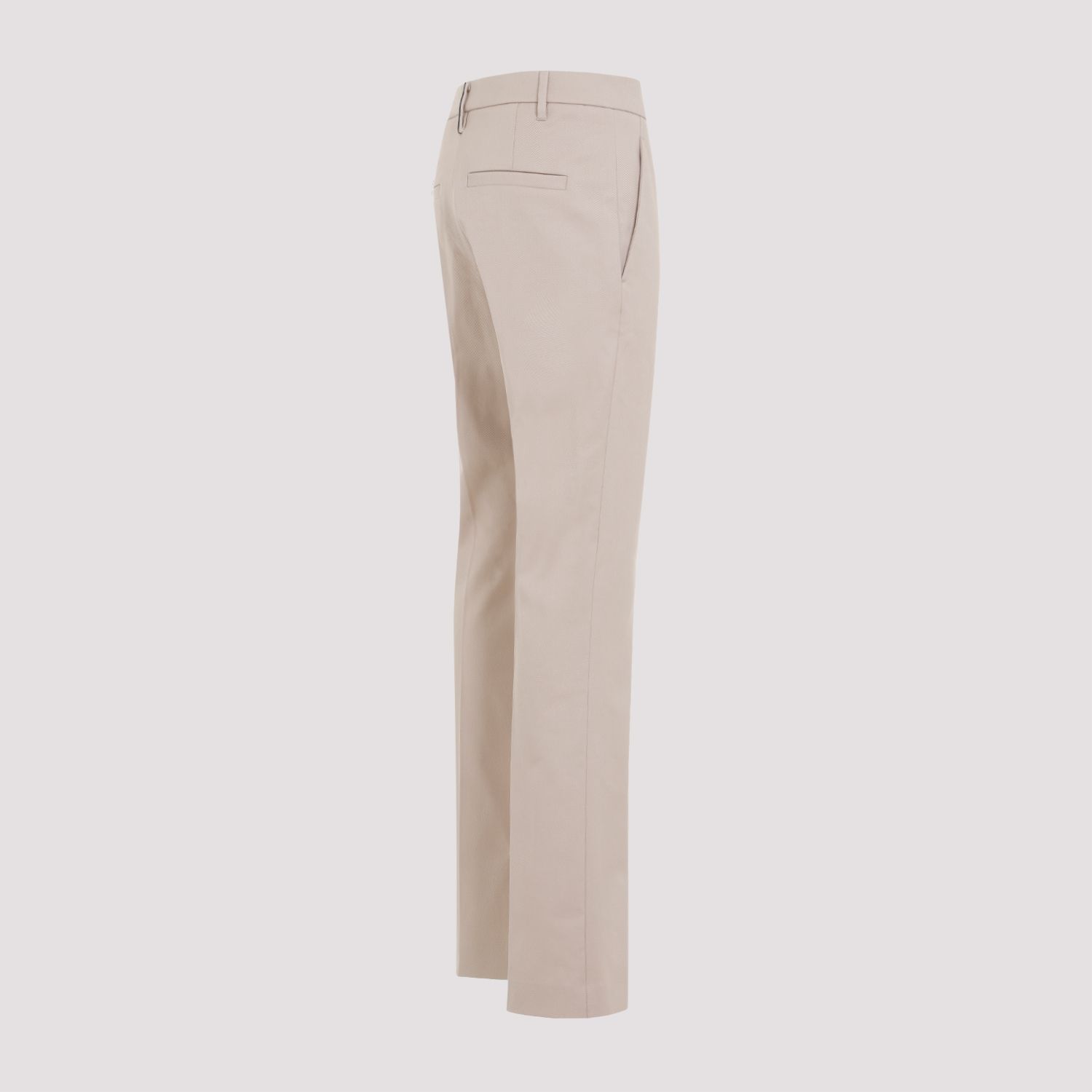BRUNELLO CUCINELLI  Pantaloni in Cotone Sabbia con Dettaglio Monili Brunello Cucinelli Saldi Di Fabbrica