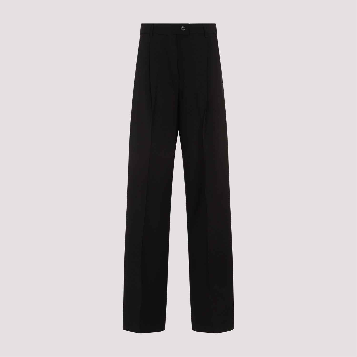 SPORTMAX  Pantaloni Sportmax Ampia Gamba Lana Vergine Nero Vendita