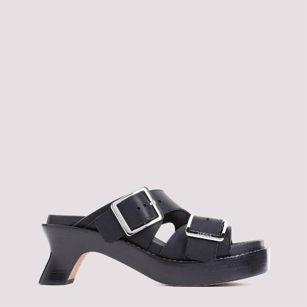 LOEWE  Stivaletti LOEWE in Pelle Nera con Tacco 7cm Promozione