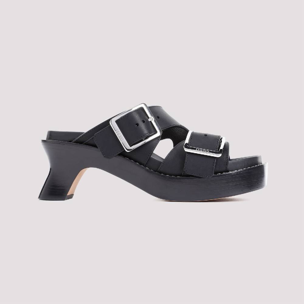 LOEWE  Stivaletti LOEWE in Pelle Nera con Tacco 7cm Promozione