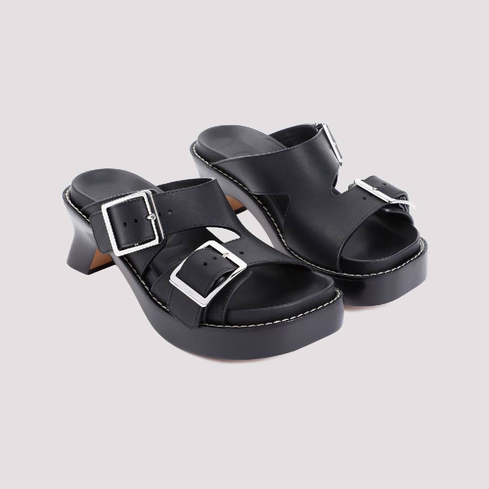LOEWE  Stivaletti LOEWE in Pelle Nera con Tacco 7cm Promozione