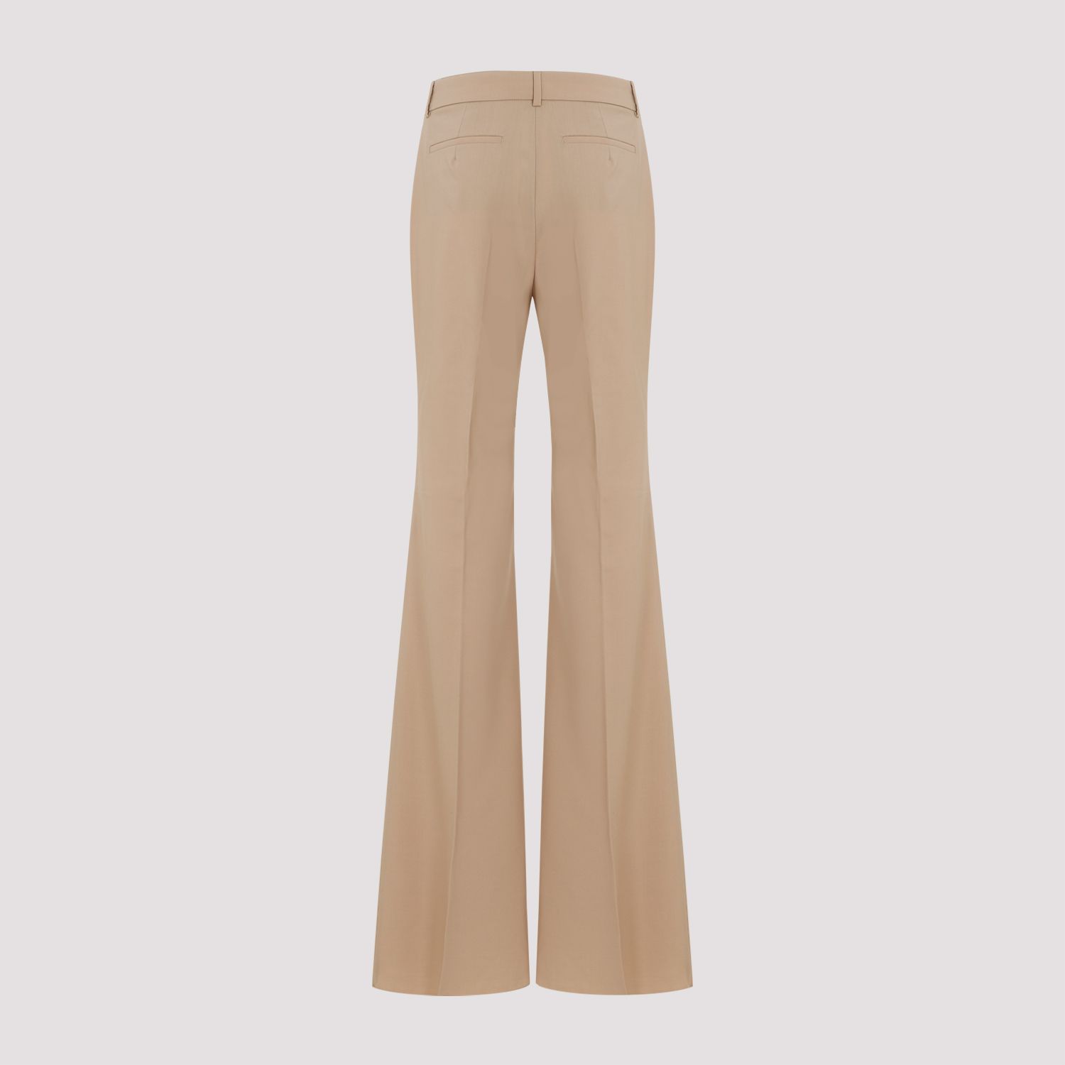 SPORTMAX  Pantaloni Svasati in Lana Vergine Beige Sportmax da Donna Pezzi Unici