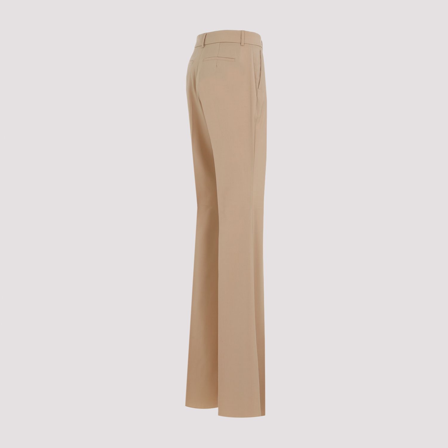 SPORTMAX  Pantaloni Svasati in Lana Vergine Beige Sportmax da Donna Pezzi Unici