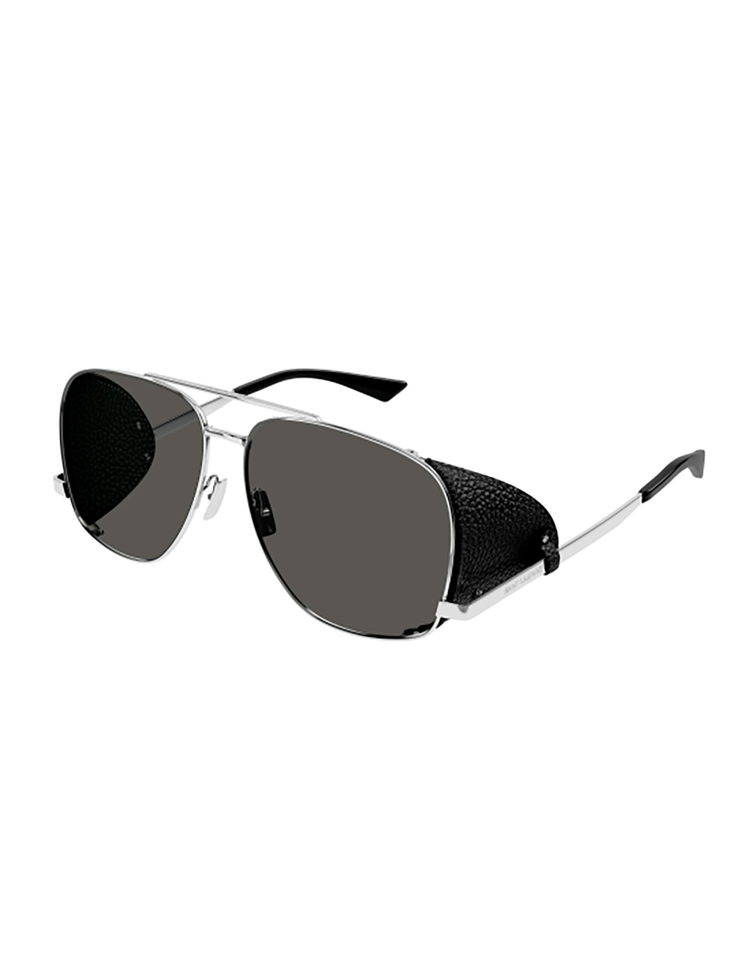 SAINT LAURENT  Occhiali da Sole Saint Laurent con Spoiler in Pelle Metallica Sottocosto