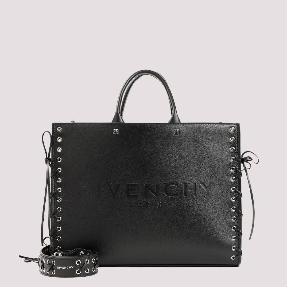 GIVENCHY  Givenchy Borsa Tote Nera in Pelle Media - Cerniera e Occhielli Vendita Calda