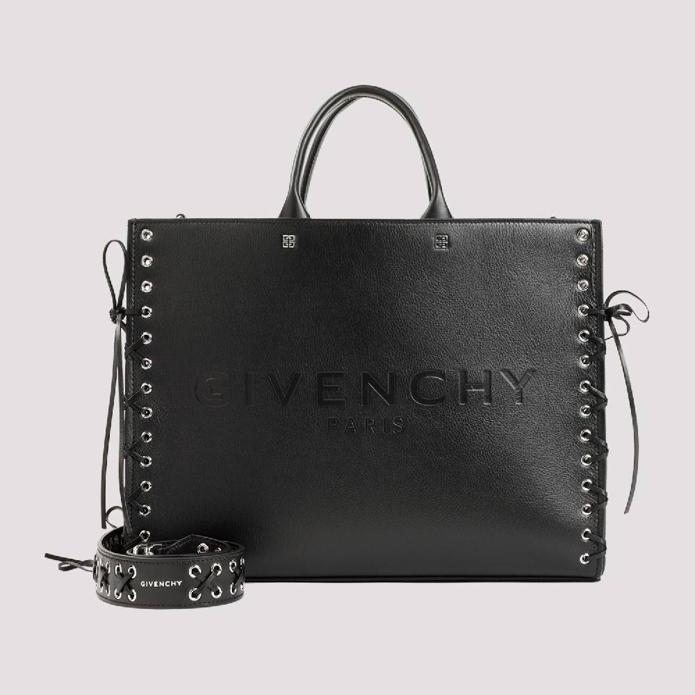 GIVENCHY  Givenchy Borsa Tote Nera in Pelle Media - Cerniera e Occhielli Vendita Calda
