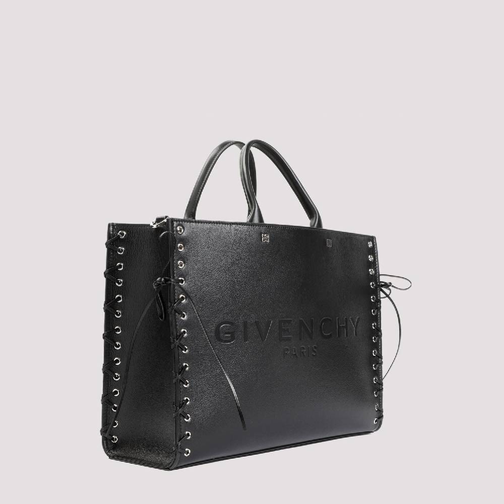 GIVENCHY  Givenchy Borsa Tote Nera in Pelle Media - Cerniera e Occhielli Vendita Calda